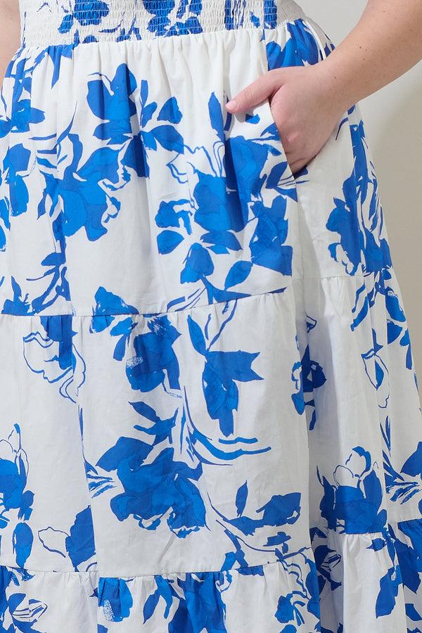 Sugarlips Aby Floral Hacienda Puff Sleeve Midi Dress Curve