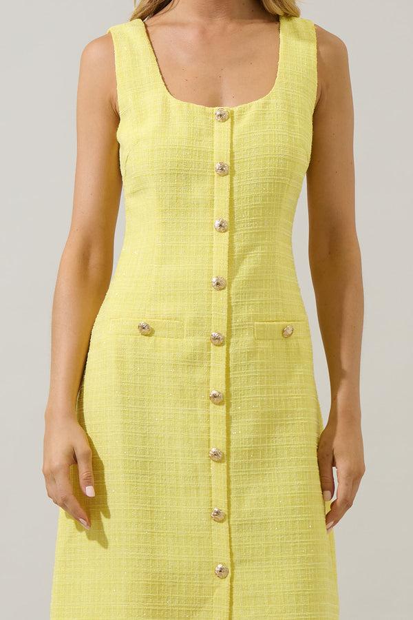 Sugarlips Adriella Tweed Litia Sleeveless Midi Dress