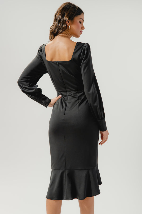 Sugarlips Adrienne Flounce Sweetheart Bodycon Midi Dress