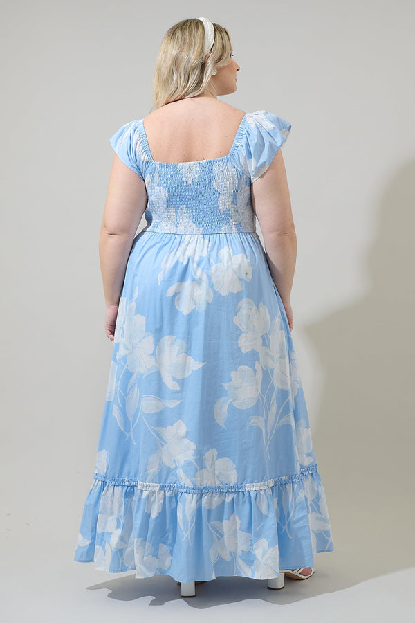 Sugarlips Afina Floral Mazy Smocked Maxi Dress Curve
