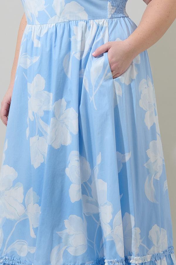 Sugarlips Afina Floral Mazy Smocked Maxi Dress Curve