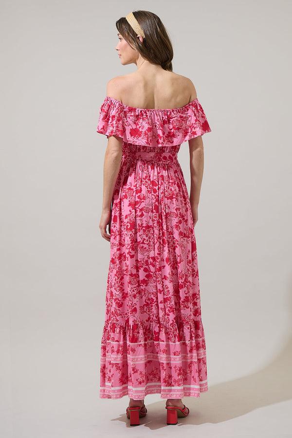 Sugarlips Aiza Floral Otis Off The Shoulder Maxi Dress