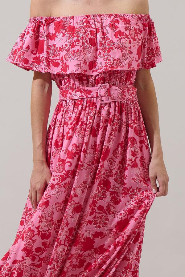 Sugarlips Aiza Floral Otis Off The Shoulder Maxi Dress