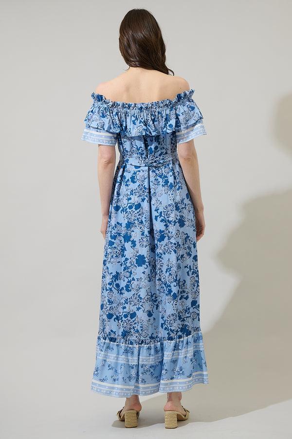 Sugarlips Aiza Floral Tonya Off The Shoulder Maxi Dress