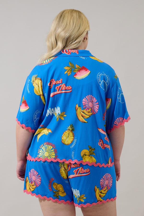 Sugarlips Alanie Tropical Marnie Button Up Shirt Curve