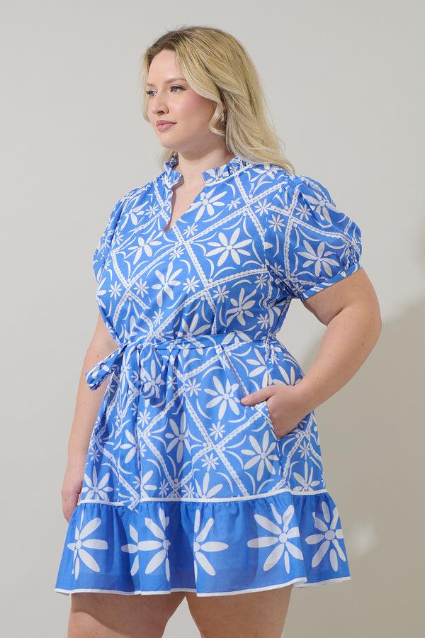 Sugarlips Alexie Floral Susi Shift Mini Dress Curve