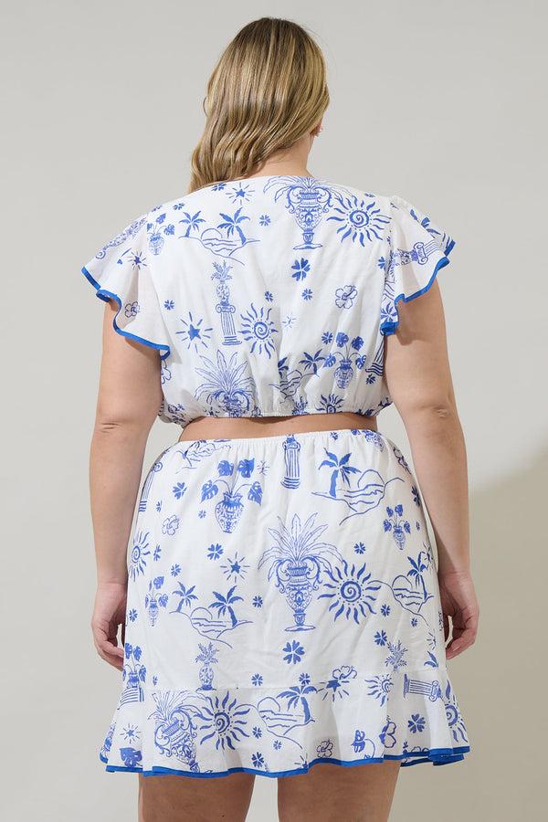 Sugarlips Alvina Tropics Cely Cut Out Mini Dress Curve
