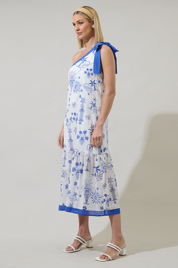 Sugarlips Alvina Tropics Nicol One Shoulder Maxi Dress