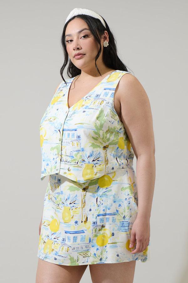 Sugarlips Amalfi Coast Kayri Button Up Cropped Vest Curve
