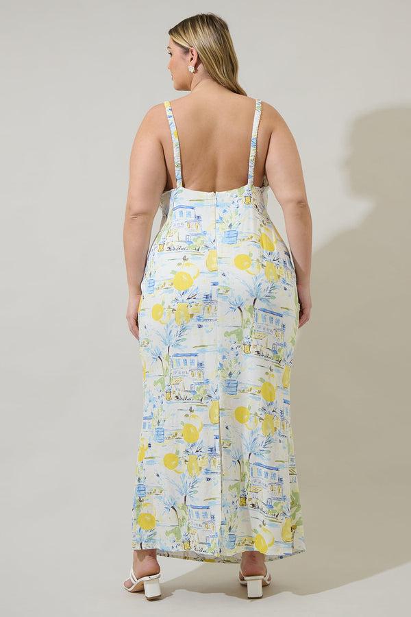Sugarlips Amalfi Coast Mizie Open Back Maxi Dress Curve