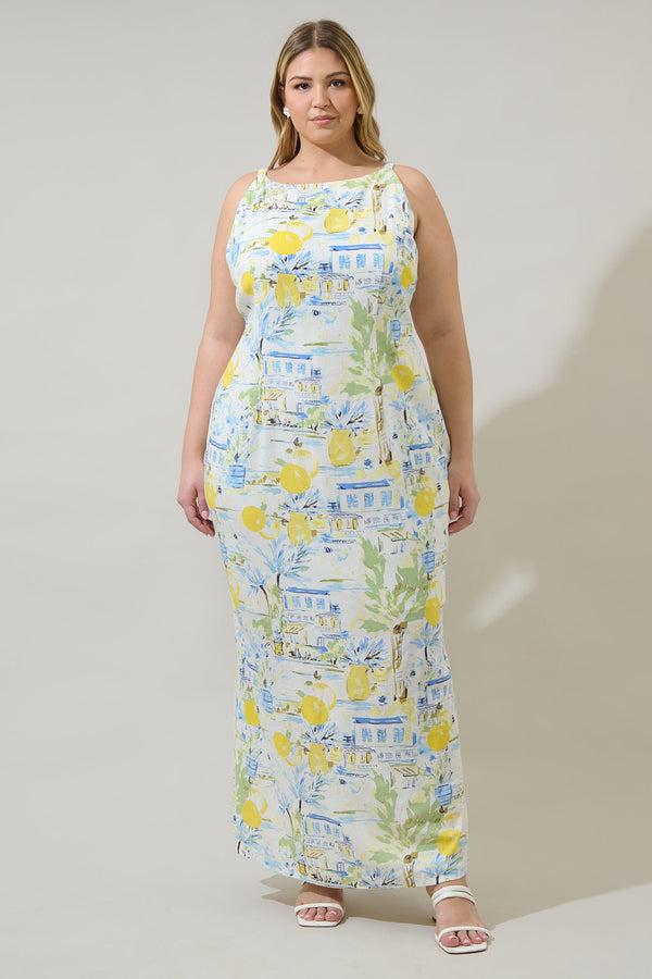 sugarlips Amalfi Coast Mizie Open Back Maxi Dress Curve
