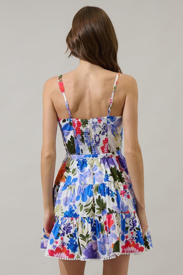 Sugarlips Amania Floral Nayra Tiered Poplin Mini Dress