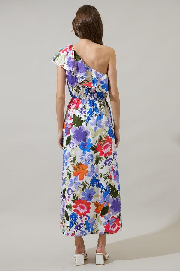 Sugarlips Amania Floral Suraya One Shoulder Midi Dress