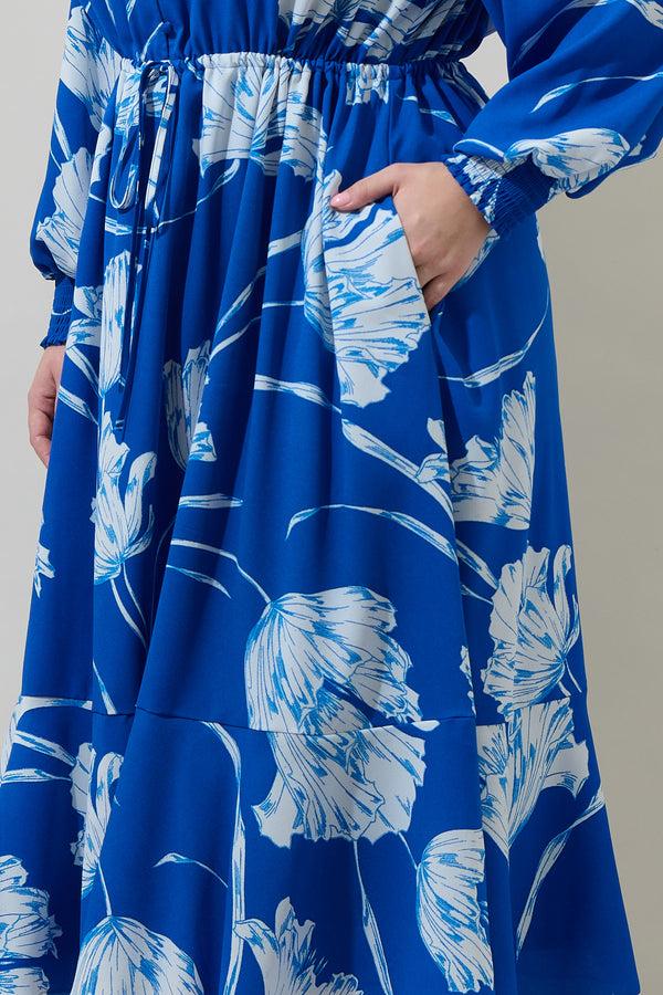 Sugarlips Amanlia Floral Keila Smocked Midi Dress Curve