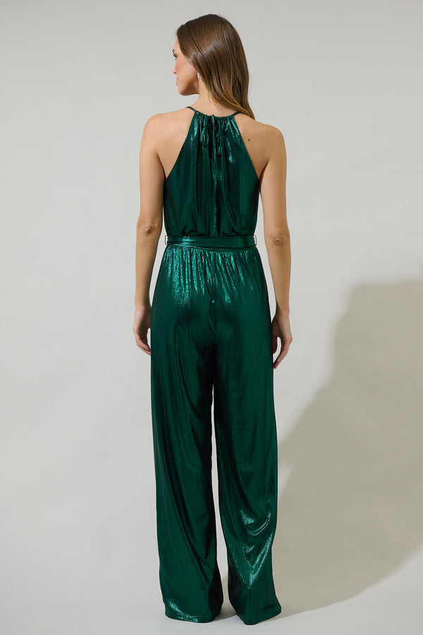 Sugarlips Amberly Metallic Lighthearted Trapeze Jumpsuit