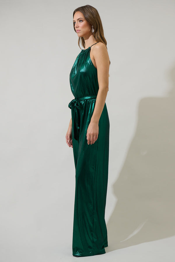 Sugarlips Amberly Metallic Lighthearted Trapeze Jumpsuit