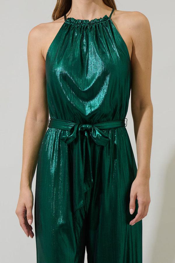 Sugarlips Amberly Metallic Lighthearted Trapeze Jumpsuit
