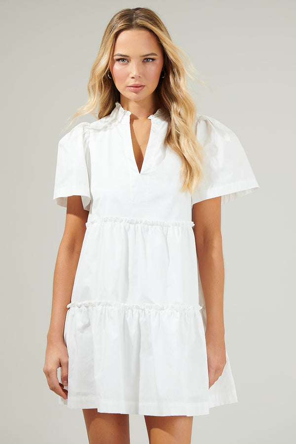 sugarlips Amelia Tiered Babydoll Short Sleeve Dress