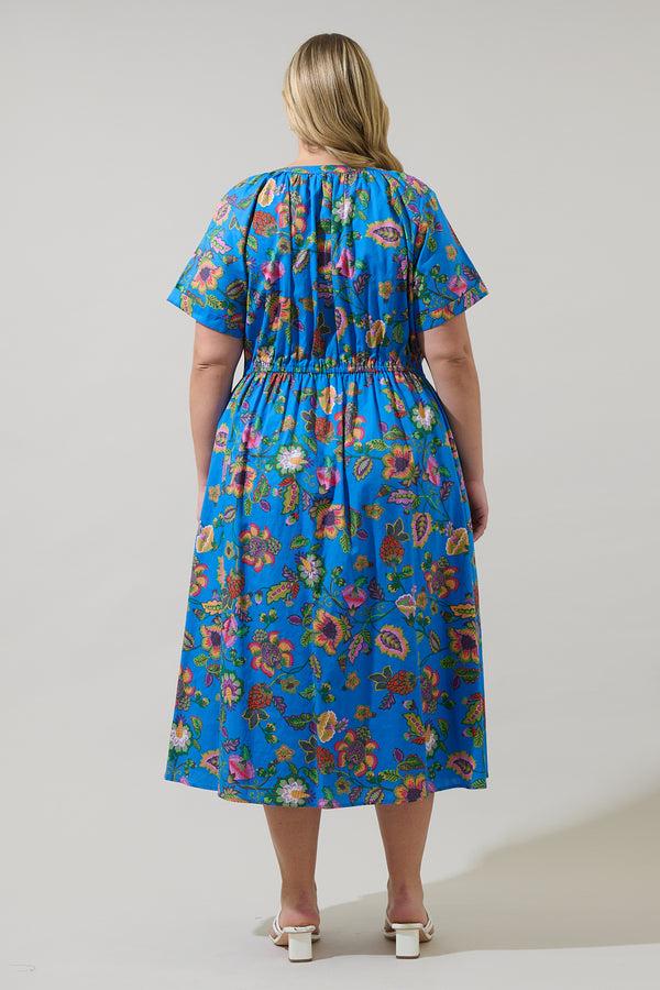 Sugarlips Anabelle Floral Fatima Ruffle Midi Dress Curve