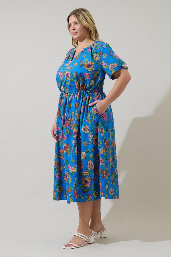 Sugarlips Anabelle Floral Fatima Ruffle Midi Dress Curve