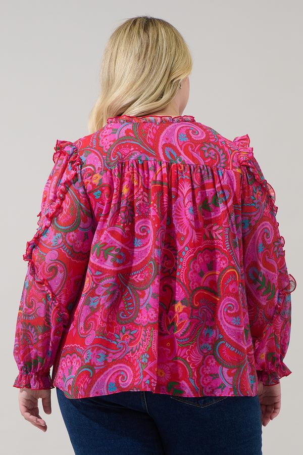 Sugarlips Anais Floral Raj Ruffle Balloon Sleeve Curve