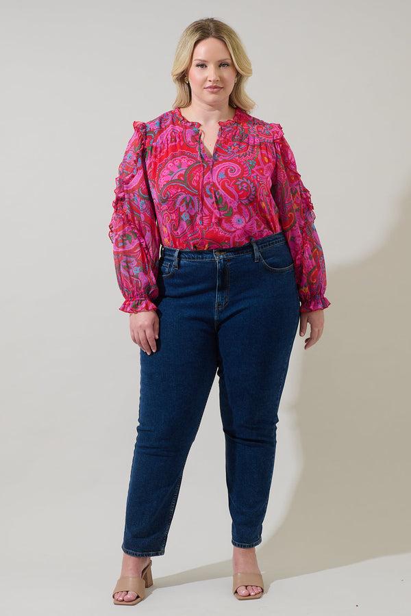 Sugarlips Anais Floral Raj Ruffle Balloon Sleeve Curve