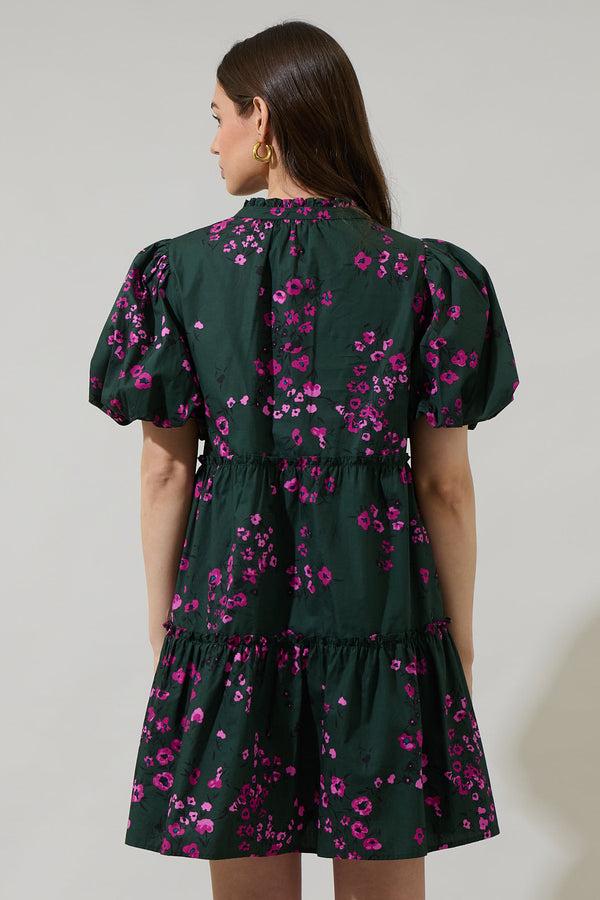 Sugarlips Anissa Floral Jeanne Bubble Sleeve Babydoll Dress