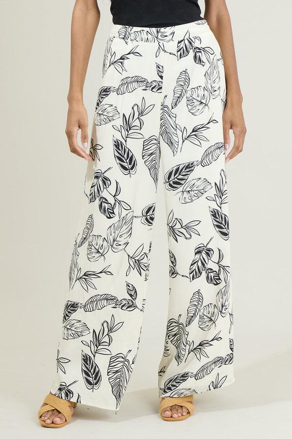 sugarlips Another Day In Paradise Tropical Print Wide Leg Pants
