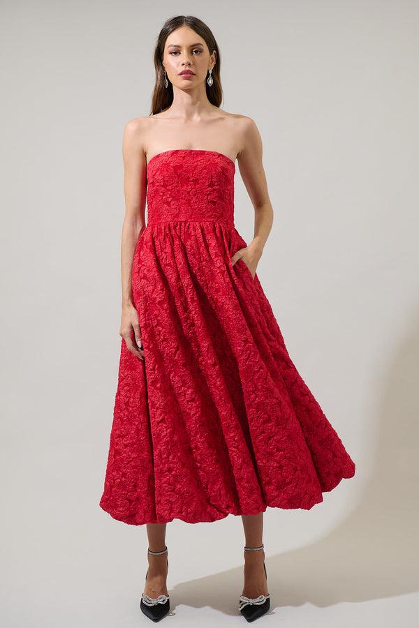 Sugarlips Arielle Jacquard Belle Strapless Maxi Dress