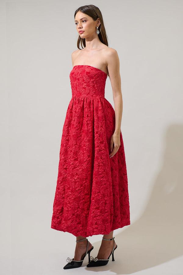 Sugarlips Arielle Jacquard Belle Strapless Maxi Dress