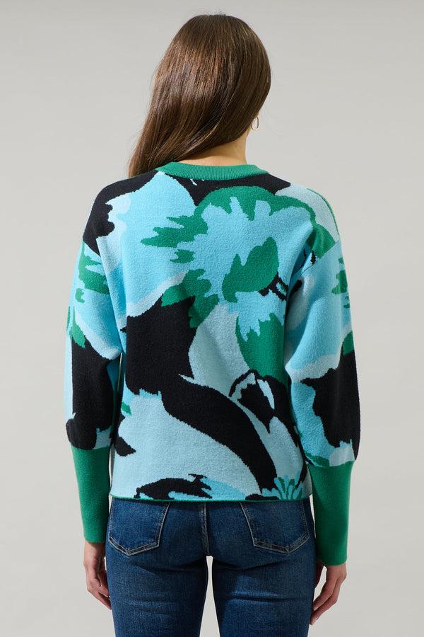 Sugarlips Asha Fresh Pick Floral Puff Sleeve Sweater