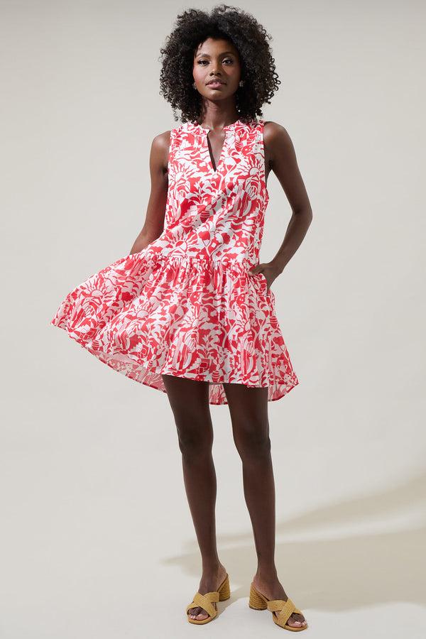 Sugarlips Aster Loly Trapeze Cotton Voile Mini Dress