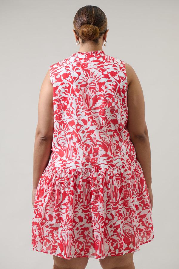 Sugarlips Aster Loly Trapeze Cotton Voile Mini Dress Curve