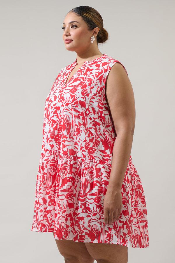 Sugarlips Aster Loly Trapeze Cotton Voile Mini Dress Curve