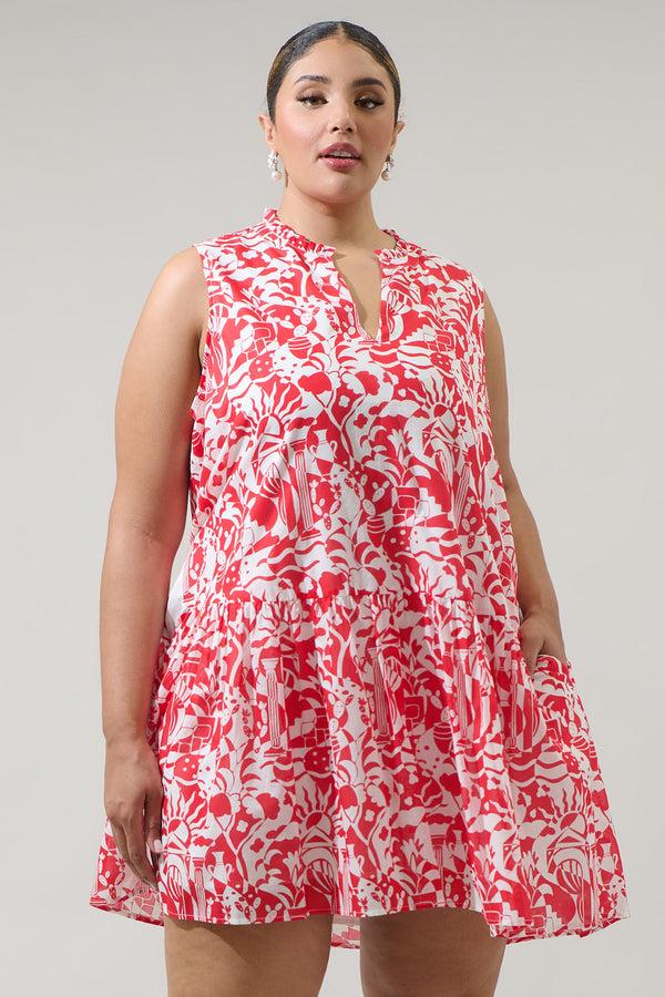 sugarlips Aster Loly Trapeze Cotton Voile Mini Dress Curve