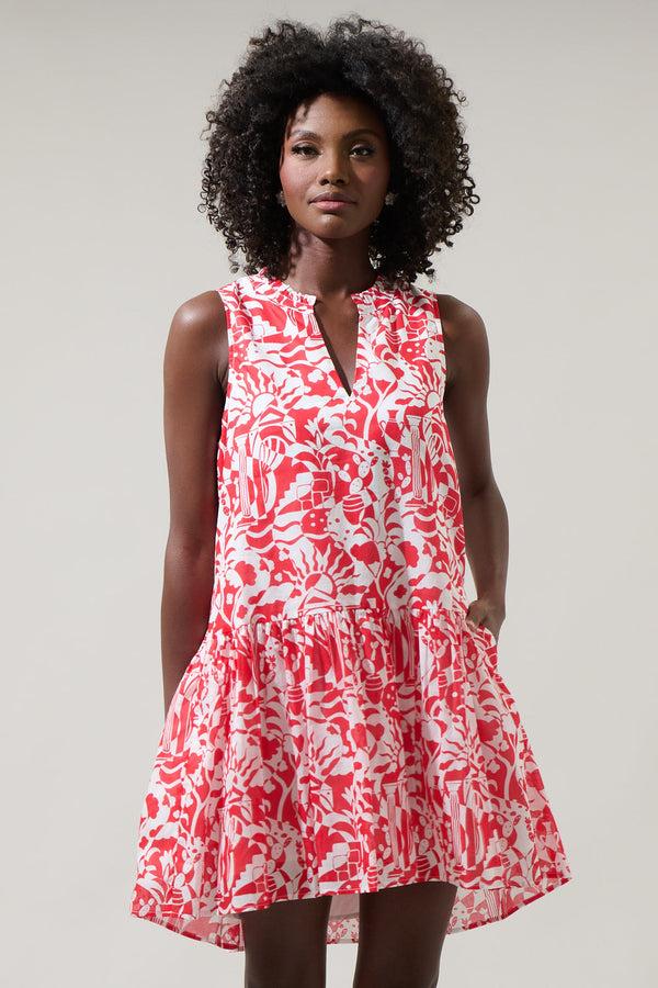 sugarlips Aster Loly Trapeze Cotton Voile Mini Dress