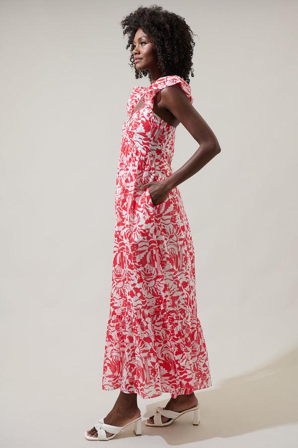 Sugarlips Aster Yare Smocked Cotton Voile Maxi Dress