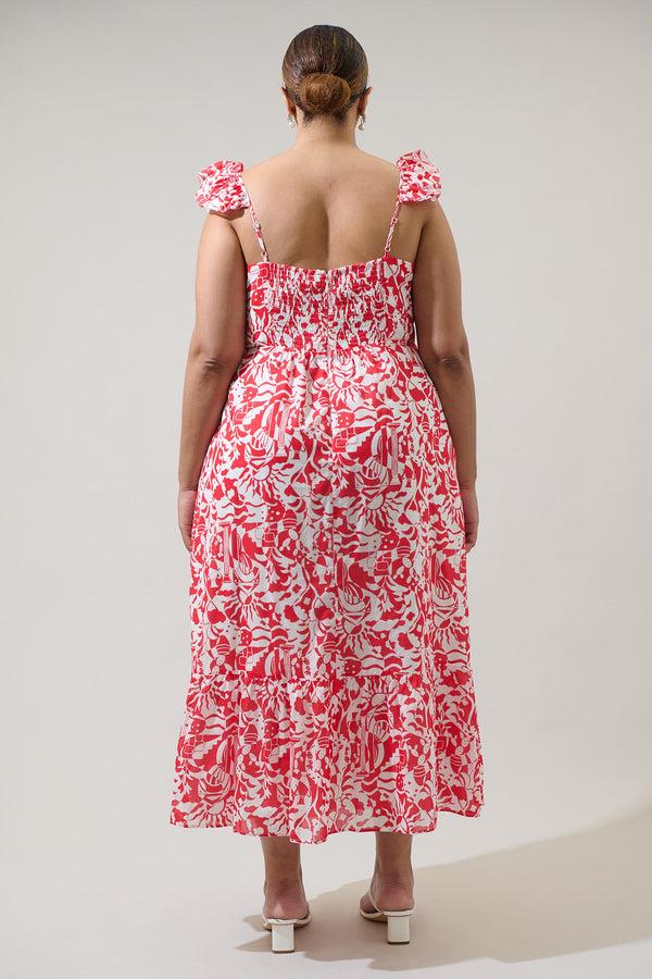 Sugarlips Aster Yare Smocked Cotton Voile Maxi Dress Curve