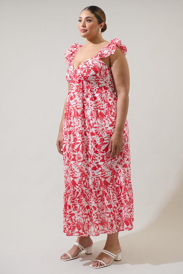 Sugarlips Aster Yare Smocked Cotton Voile Maxi Dress Curve