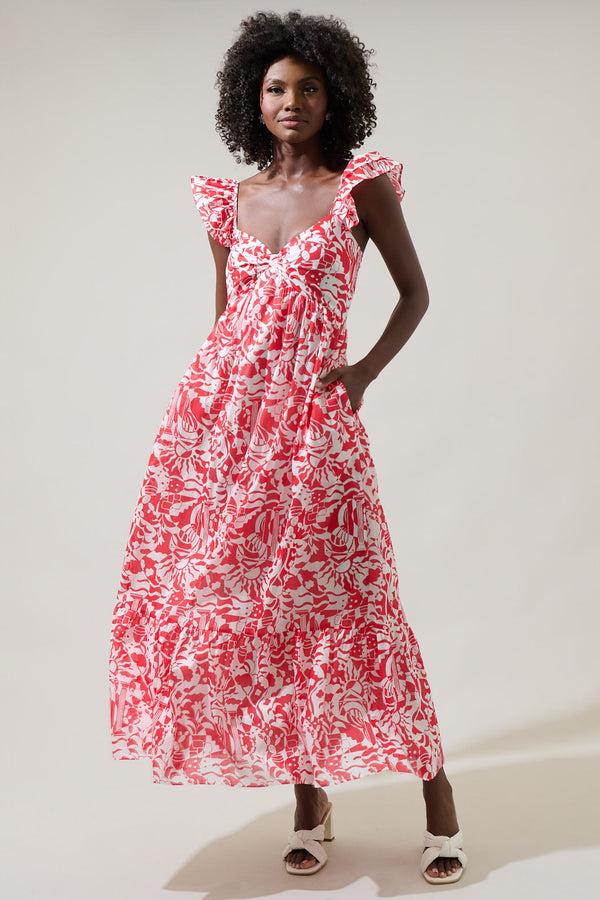 sugarlips Aster Yare Smocked Cotton Voile Maxi Dress