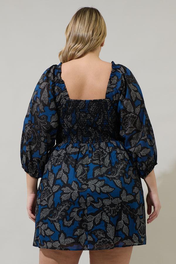 Sugarlips Aurina Floral Niko Smocked Mini Dress Curve