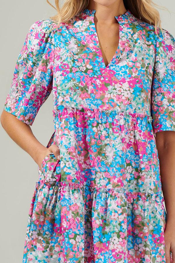 Sugarlips Avery Blossom Dixie Split Neck Shift Dress