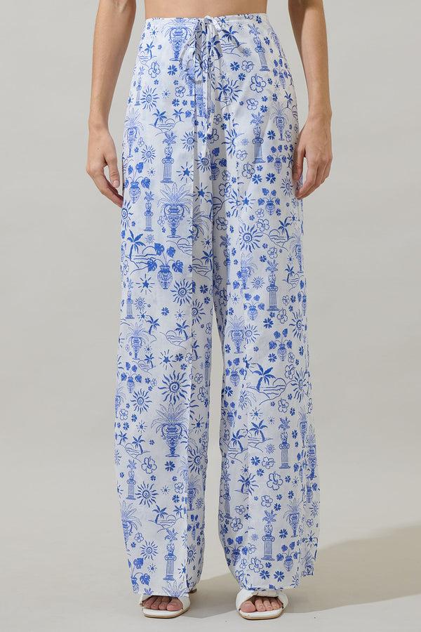 Sugarlips Azul Tropics Nature High Waist Wrap Pants