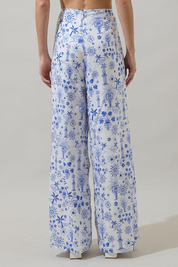 Sugarlips Azul Tropics Nature High Waist Wrap Pants