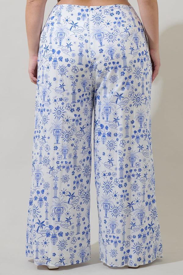 Sugarlips Azul Tropics Nature High Waist Wrap Pants Curve