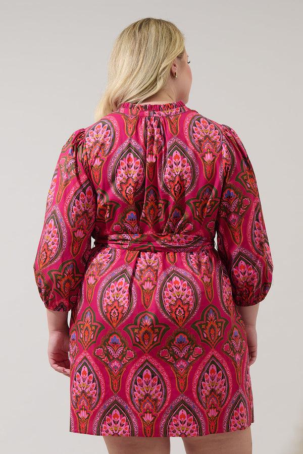 Sugarlips Azura Paisley Eira Poplin Mini Dress Curve