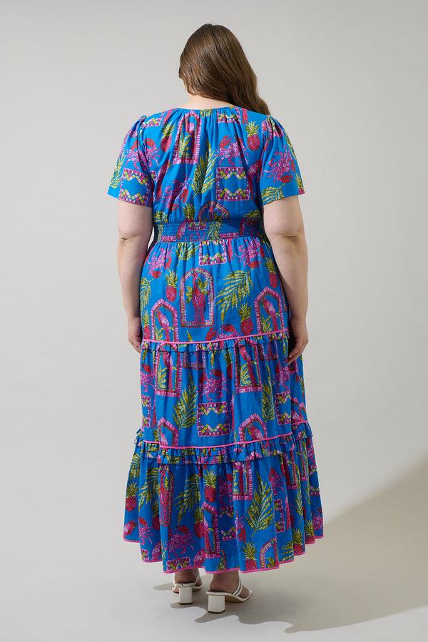 Sugarlips Bally Tropical Ernie Tiered Maxi Dress Curve