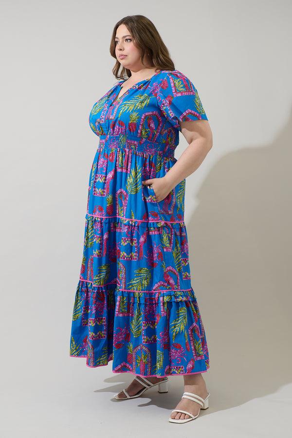 Sugarlips Bally Tropical Ernie Tiered Maxi Dress Curve