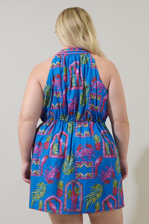 Sugarlips Bally Tropical Gloria Sleeveless Mini Dress Curve