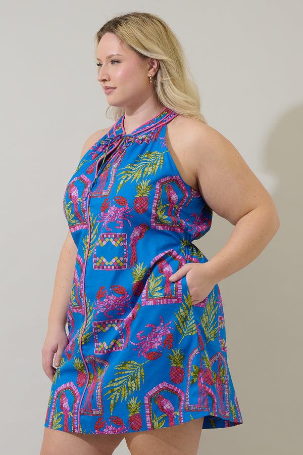 Sugarlips Bally Tropical Gloria Sleeveless Mini Dress Curve